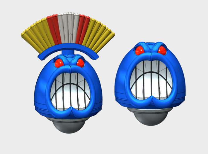 10x Angry King Helms - Base Squad 3d printed