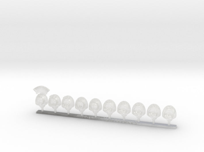 10x Angry King Helms - Squad2 3d printed