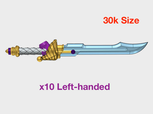 10x Left-handed Energy Sword: Charnbal (30k Size) 3d printed