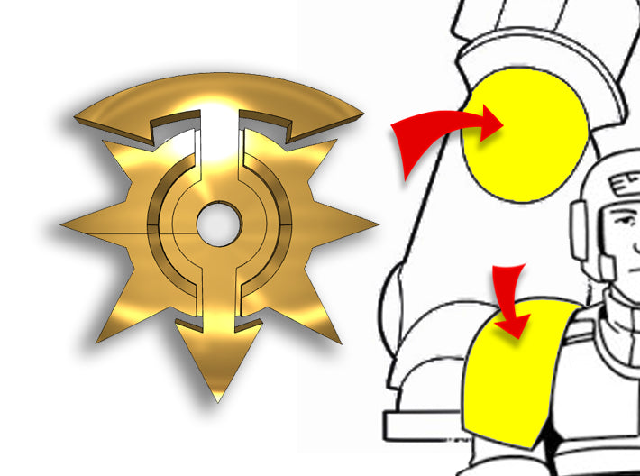 60x Children of Chaos- 3mm Convex Pin Insignias 3d printed