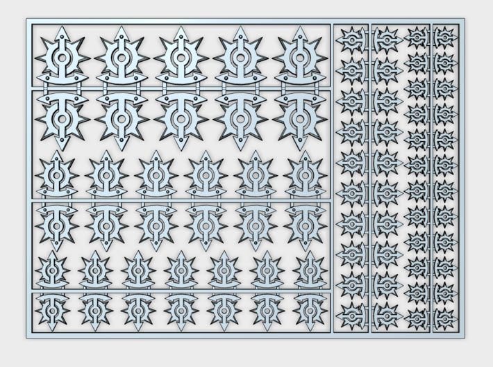 The Children of Chaos - Flat Vehicle Insignia pack 3d printed