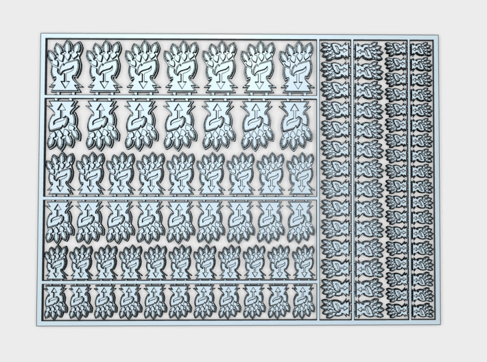 Demon Claw - Flat Vehicle Insignia pack 3d printed