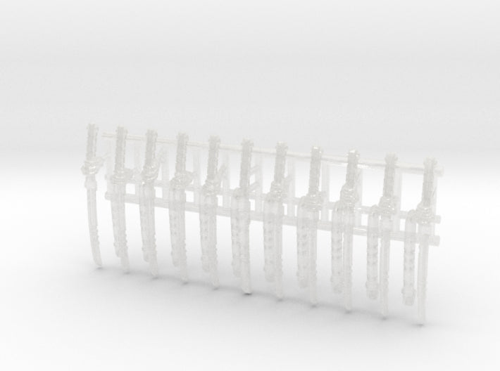 11x Ka'Tauna-2 Swords w/Scabbard (Tau hand) 3d printed