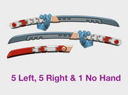 11x Ka'Tauna-2 Swords w/Scabbard (Tau hand) 3d printed