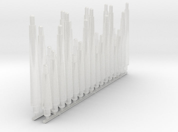 Traditional Flight Stems (2mm Peg) 3d printed