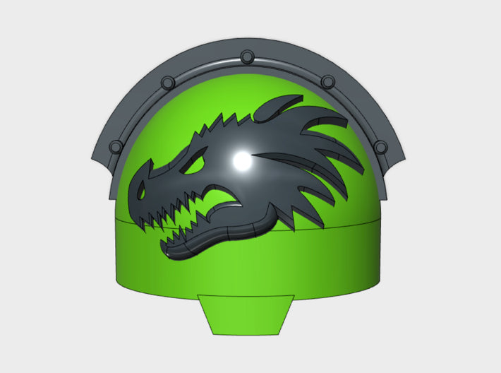 10x Dragon Head- T:10b Indomitus Prime Pads 3d printed