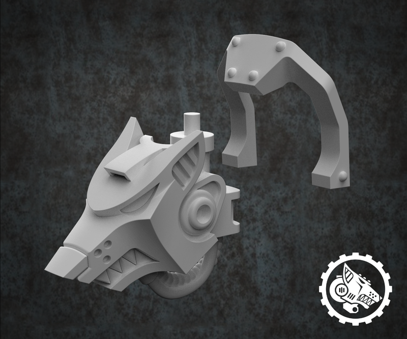 Squire Knight - Iron Wolf Head & Cowl