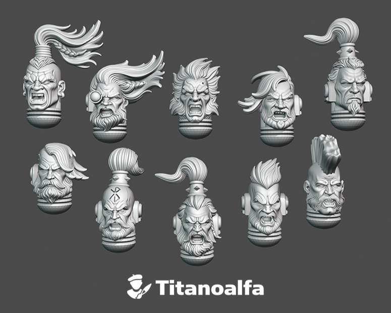 10x Savage Norse : Bare Marine Heads