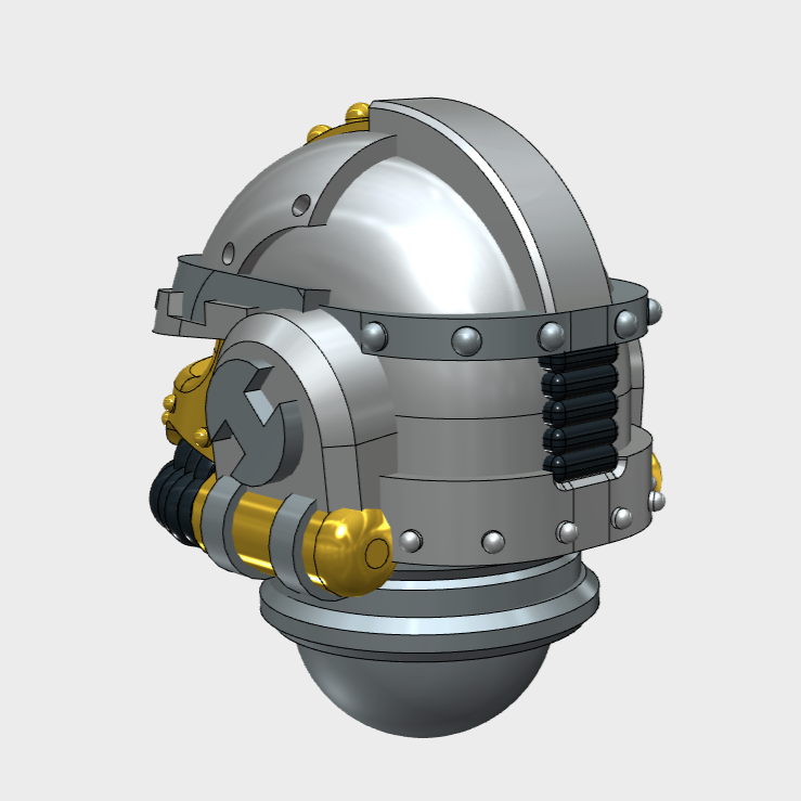 10x Optics Squad - Crested Iron Skull Helmets (30k Scale)