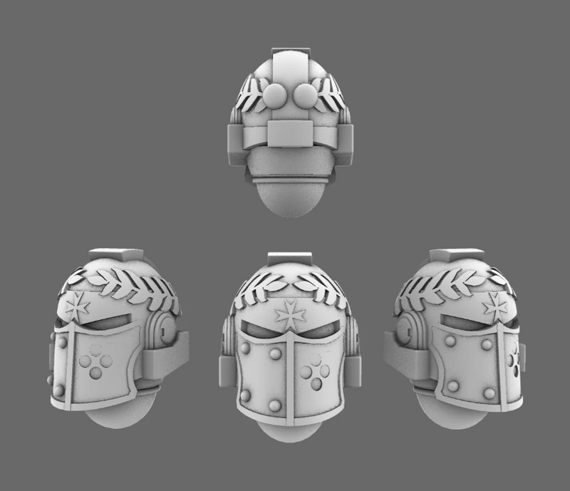 10x Maltese Cross - Laureled Templar Squad Helms (30k Scale)