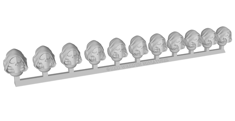 11x RW Hooded Skull Helmets - Featureless Set 1