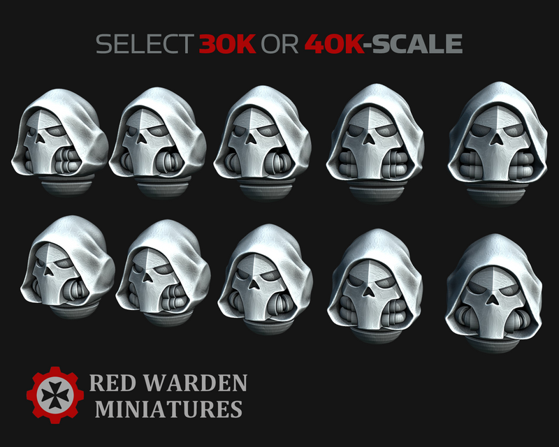 11x RW Hooded Skull Helmets - Featureless Set 1