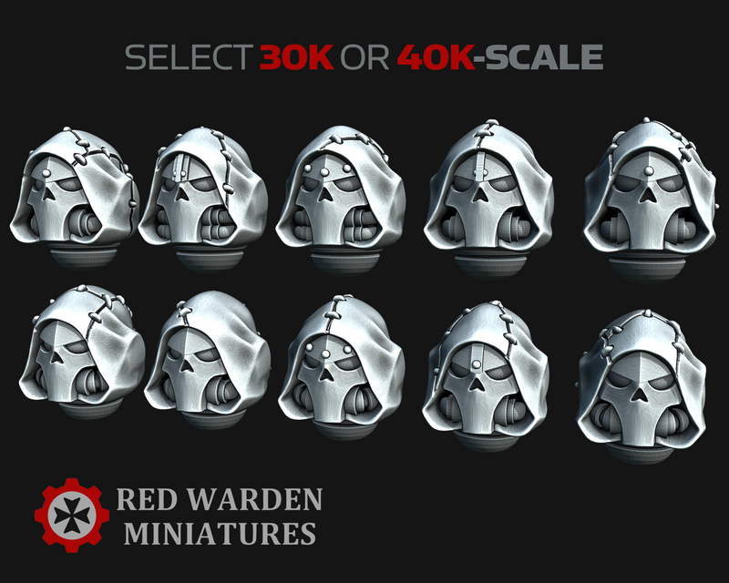 11x RW Hooded Skull Helmets - Featureless Set 2