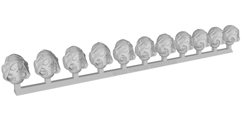 11x RW Hooded Skull Helmets - Featureless Set 2