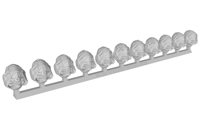 11x RW Hooded Skull Helmets - Set 2
