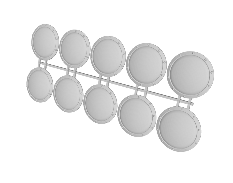 Riveted - Round Power Shields (L&R)