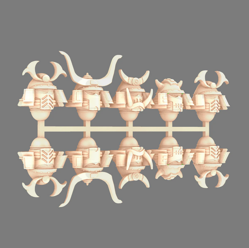 10x Cyber Samurai Set - G:10 Kabuto Helmets