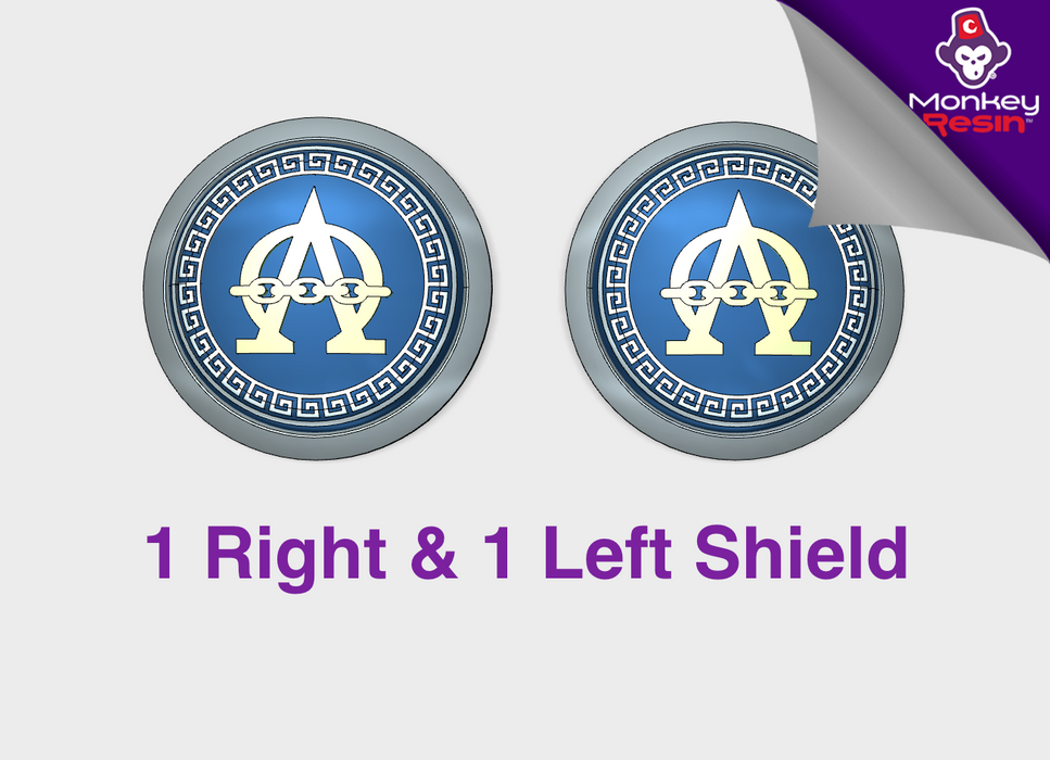 Alpha Omega - Round Power Shields (L&amp;R) 3d printed