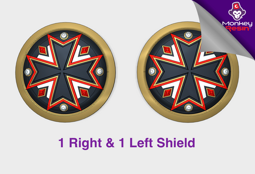 Maltese Cross - Round Power Shields (L&amp;R) 3d printed