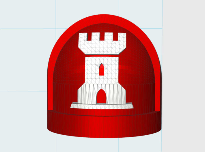 10x Crimson Castellans - G:7a Shoulder Pad 3d printed