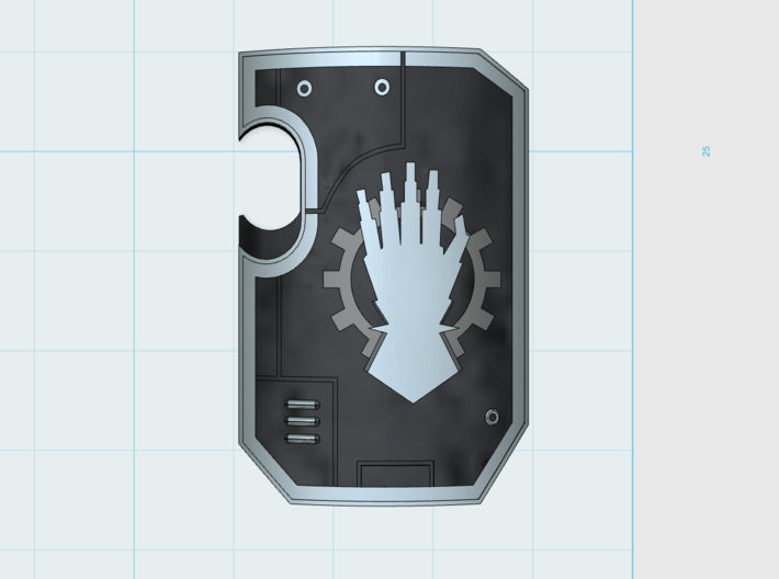 10x Mech Hand Legion- Marine Shield w/Hand 3d printed