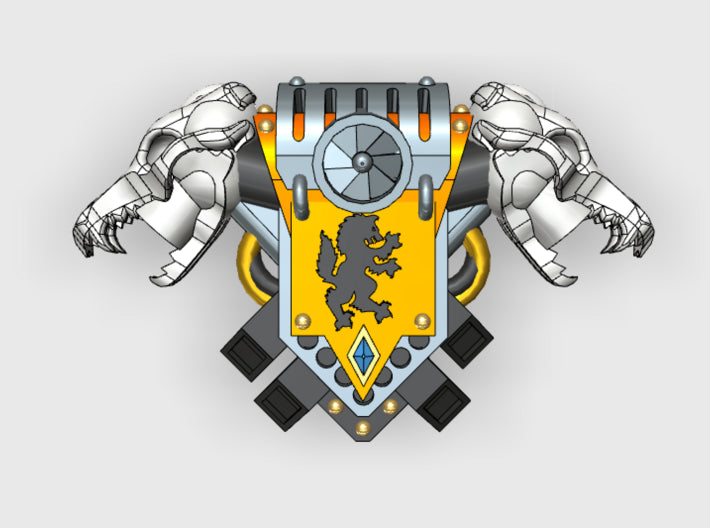 Wolf Rampant - G:4 Wolf Skull PACs 3d printed Small = 1 Backpack