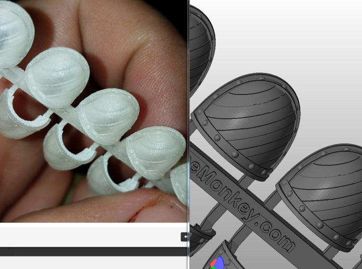 10x Hazard Lines - G:2a Shoulder Pad 3d printed NOTE: Please be aware that the lines on the most curved surfaces will be bent to contour with the shape of the surface.