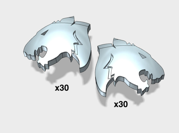 60x Tigers Argent : Right &amp; Left Shoulder Insignia 3d printed