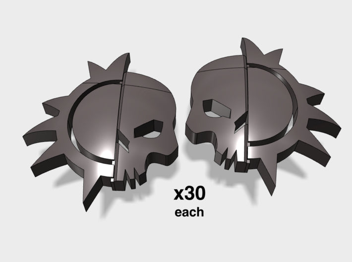 60x Dusk Raiders: Left &amp; Right Shoulder Insignias 3d printed