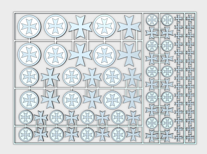 Maltese Cross - Flat Vehicle Insignia pack 3d printed