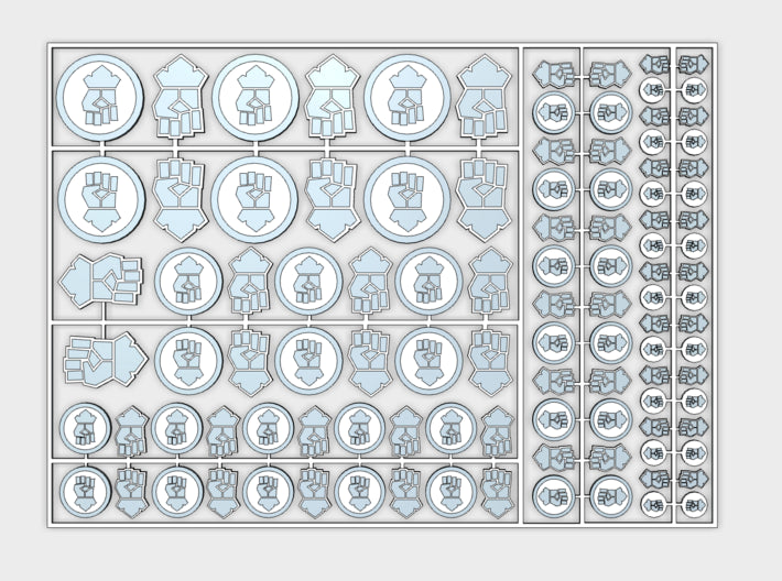 Kings Fists - Flat Vehicle Insignia pack 3d printed