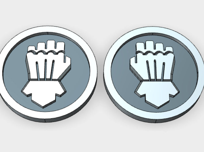 Clenched Fist - Flat Vehicle Insignia pack 3d printed