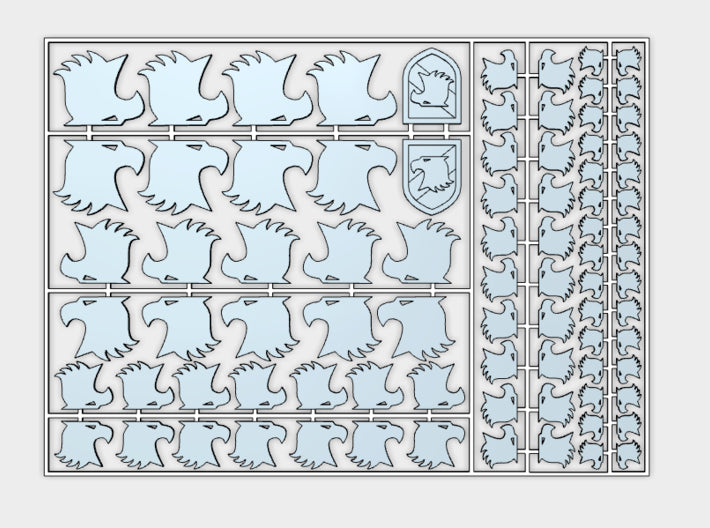 Raptor - Flat Vehicle Insignia pack 3d printed