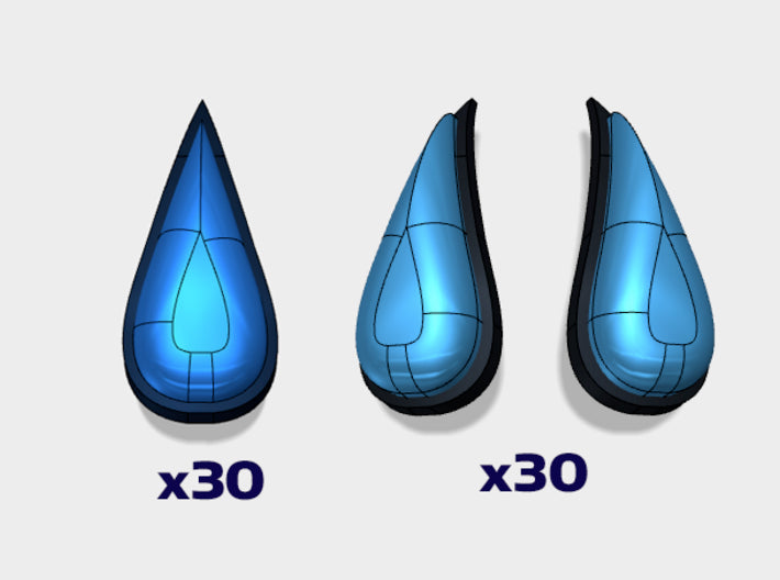 60x Single &amp; Double Drops - Shoulder Insignia pack 3d printed