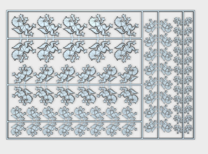 Wolf Rampant - Flat Vehicle Insignia pack 3d printed