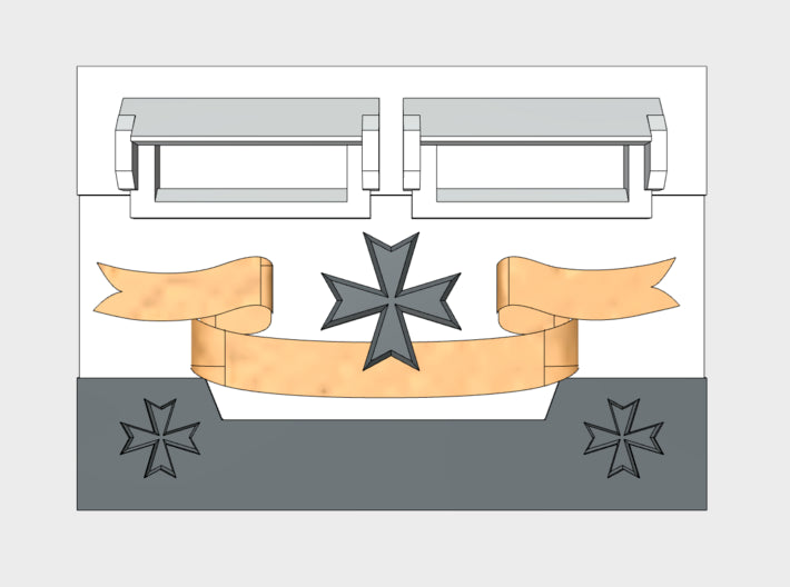 Maltese Cross : Standard APC Frontplate 3d printed