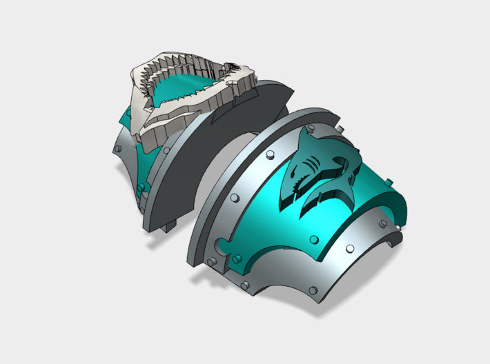 5x Shark &amp; Jaw - T:2a Cataphractii Shoulder Sets 3d printed