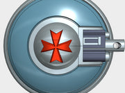 5x Right Boss Combat Shields w/Hand (SIS Ready) 3d printed Shoulder Insignia fit easily on the shields