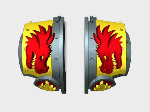 5x Dragon Head - T:2a Cataphractii Shoulder Sets 3d printed