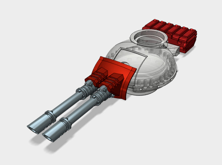 Phobos Battle Tank: Twin Laser Turret Weapon 3d printed Base Turret NOT INCLUDED!