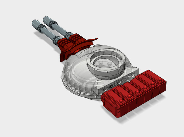 Phobos Battle Tank: Twin Laser Turret Weapon 3d printed Base Turret NOT INCLUDED!