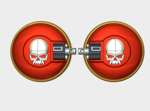 10x Skull - Naxos Combat Shields 3d printed Small = 2 Shields