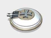 Vehicle Insignia-Ready - Naxos Combat Shields 3d printed This flat area will accommodate my vehicle Insignias