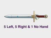 11x Energy Sword: Demon Hunt Crusader 3d printed