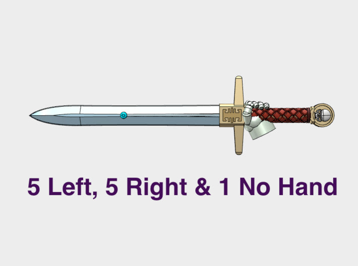 11x Energy Sword: Demon Hunt Crusader 3d printed