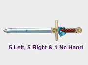 11x Energy Sword: Great Wolf Crusader 3d printed