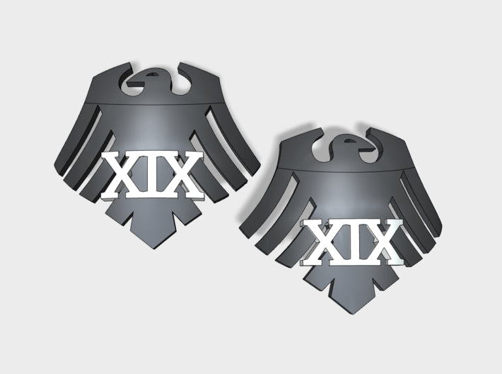 60x Raven 19 - (L&amp;R) Shoulder Insignia pack 3d printed