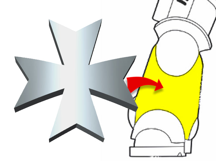 20x Maltese Cross - Small Bent Insignias (5mm) 3d printed