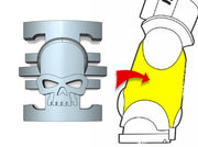 20x Xeno Hunters - Small Bent Insignias (5mm) 3d printed Designed to fit on any curved area (i.e. shin, power fist, leg, cylinder, etc.)