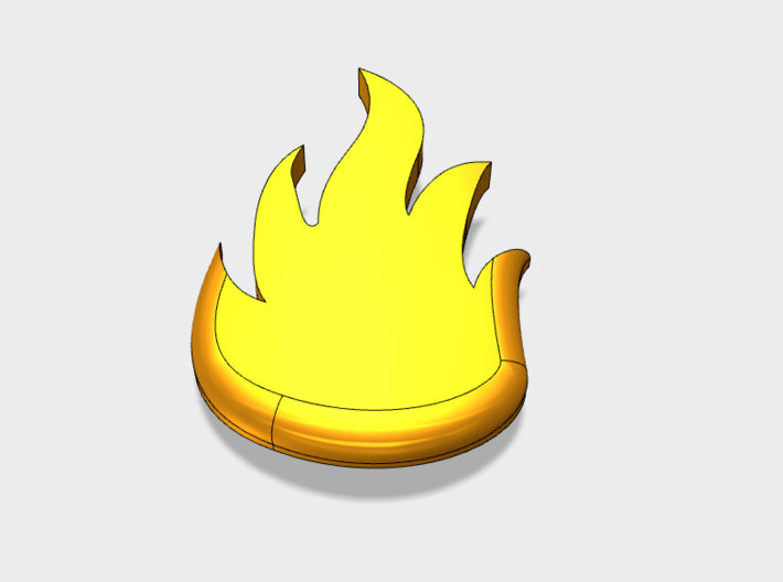 20x Dragon Flame - Bent Insignias (7mm) 3d printed Bent to fit curved surfaces. Roughly same size as shoulder insignias.